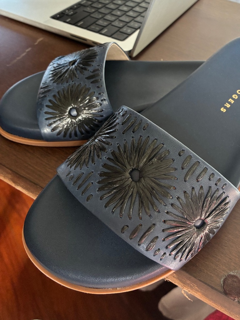 Jack Rogers navy blue slide sandals